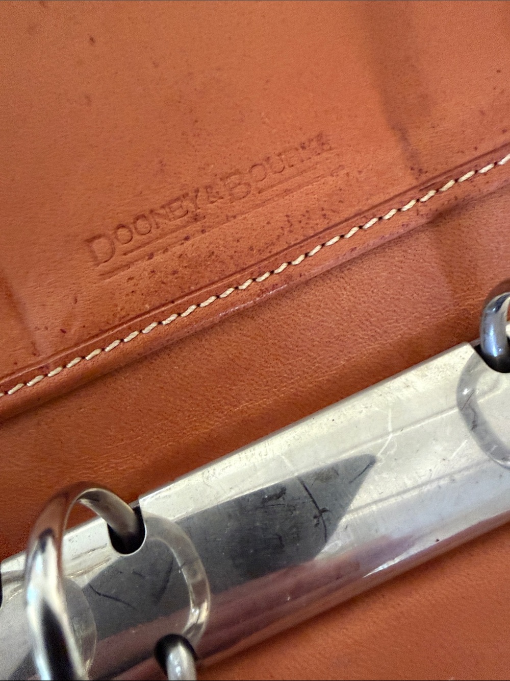 Dooney & Bourke Tan Brown Leather Snap-Tab Folio - Picture 5 of 11